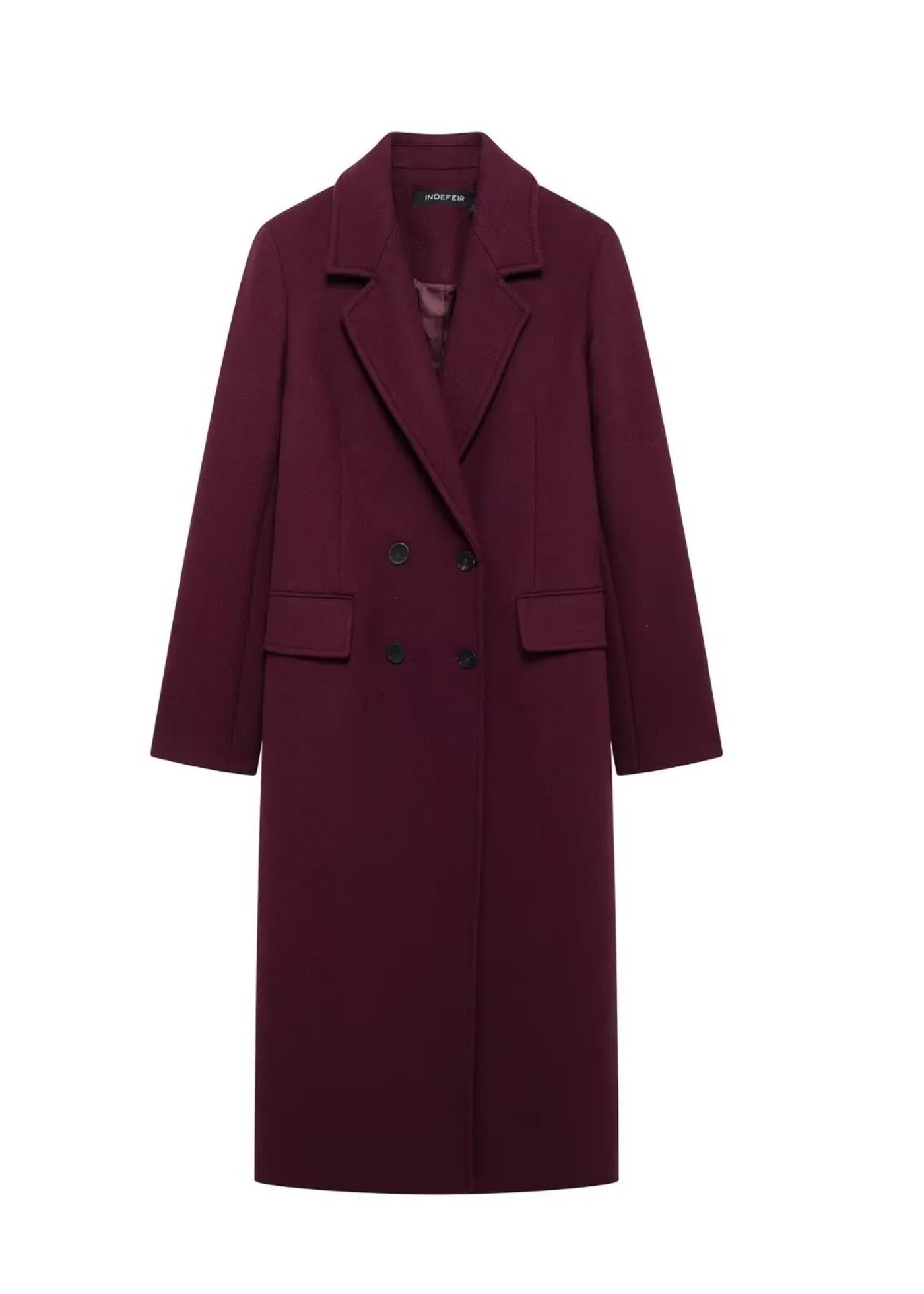 Premium burgundy coat – structured cut