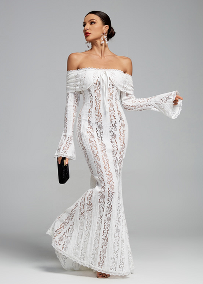 Calista Dress - Lace Off-Shoulder