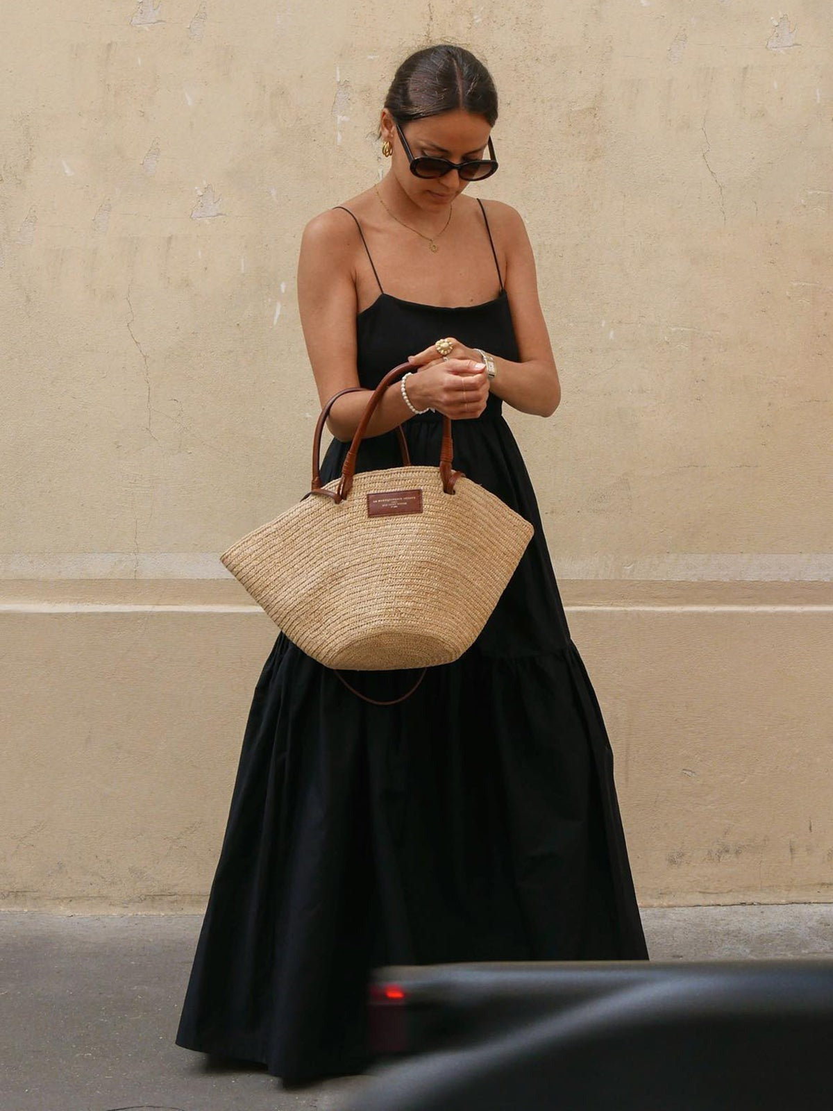 Long Flared Dress Open Back Elegant Black