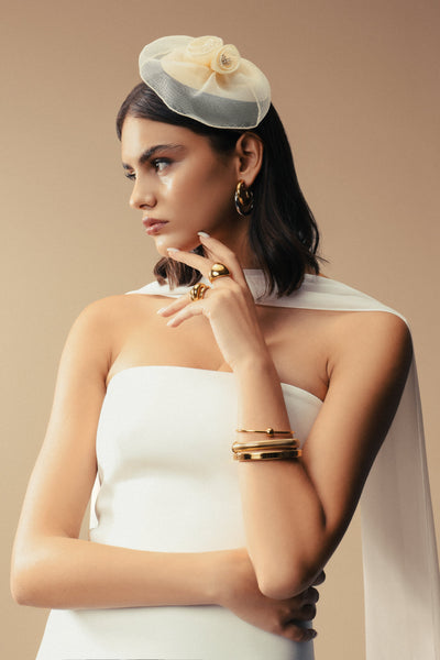 Robe Longue Elara Blanche - Bustier & Voile Transparent