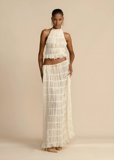 Riviera Set – Sculpted Silhouette & Airy Tulle - Apricot