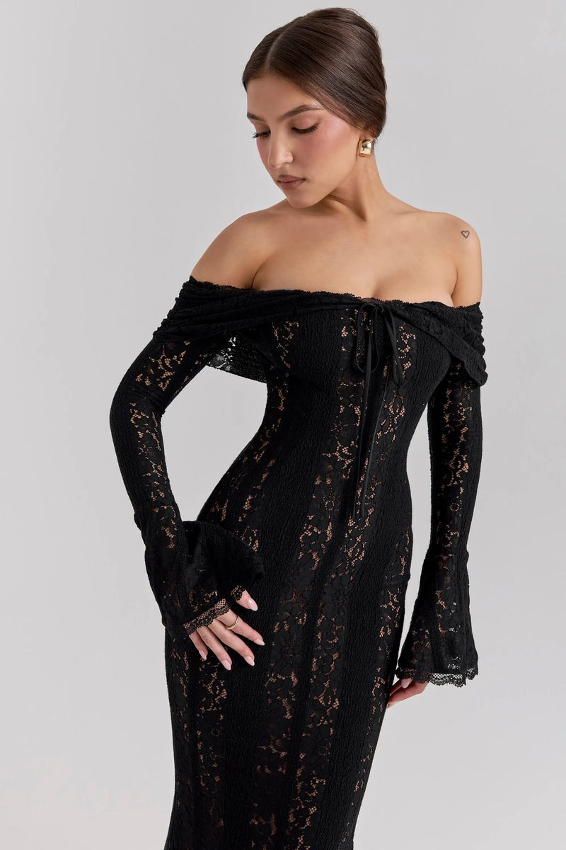 Calista Dress - Lace Off-Shoulder