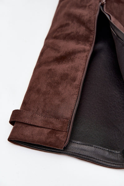 Suede High Boots - Brown