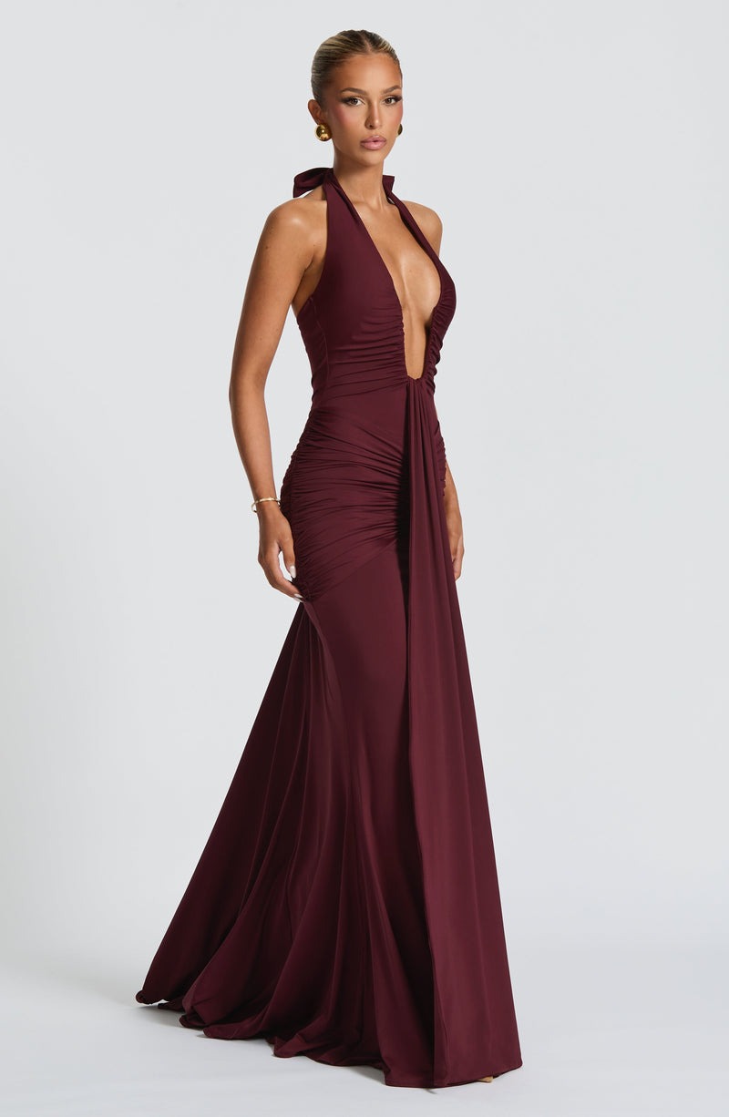 Althéa Long Dress – Royal Bordeaux