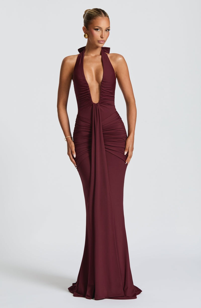 Althéa Long Dress – Royal Bordeaux
