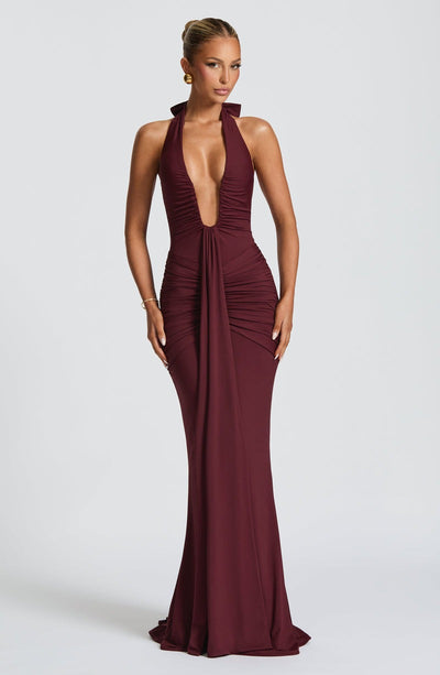 Althéa Long Dress – Royal Bordeaux