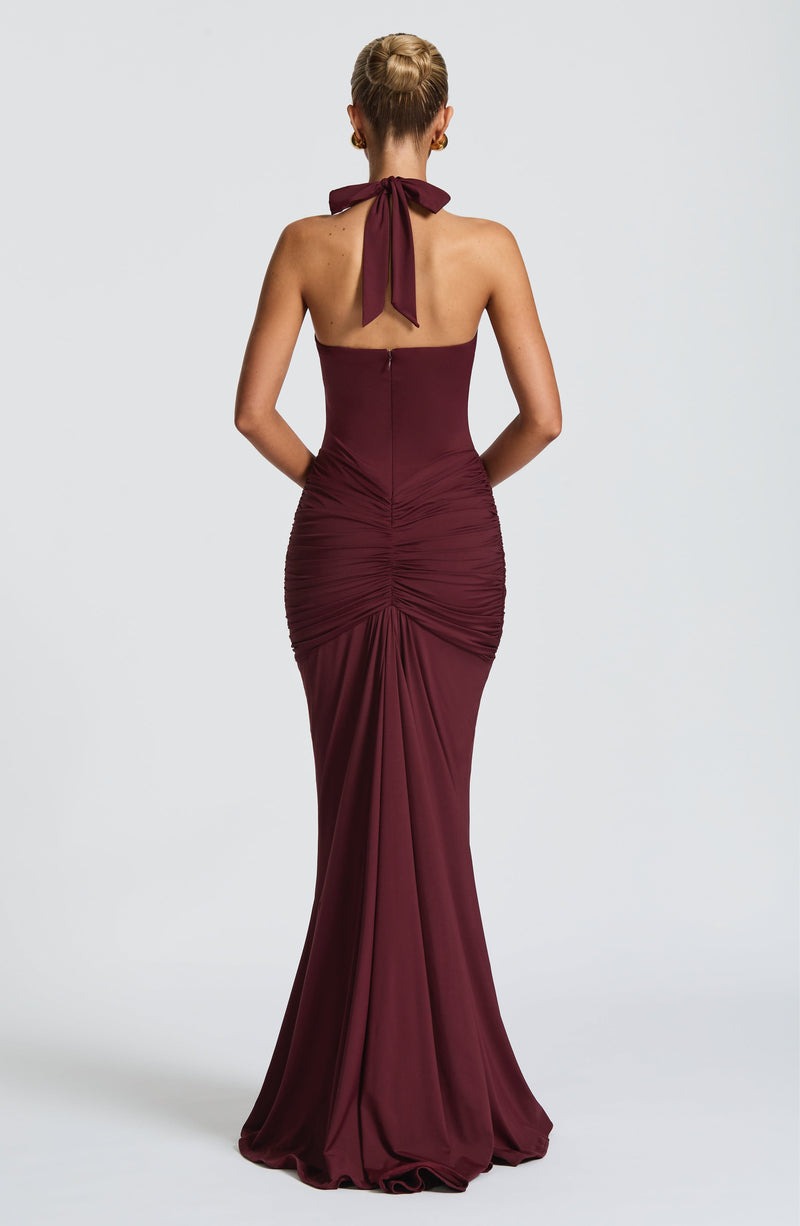 Althéa Long Dress – Royal Bordeaux